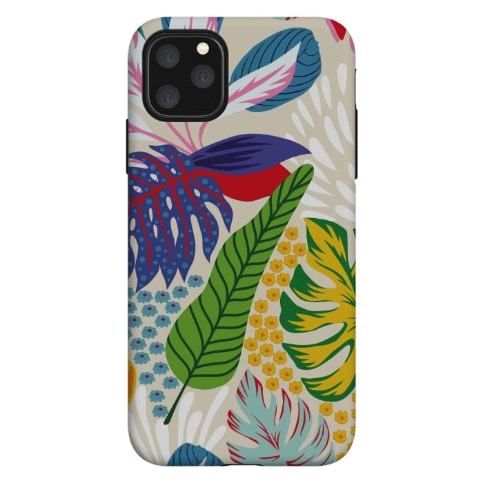 iPhone 11 Pro Max StrongFit Abstract Color Tropical Leaves by ArtsCase