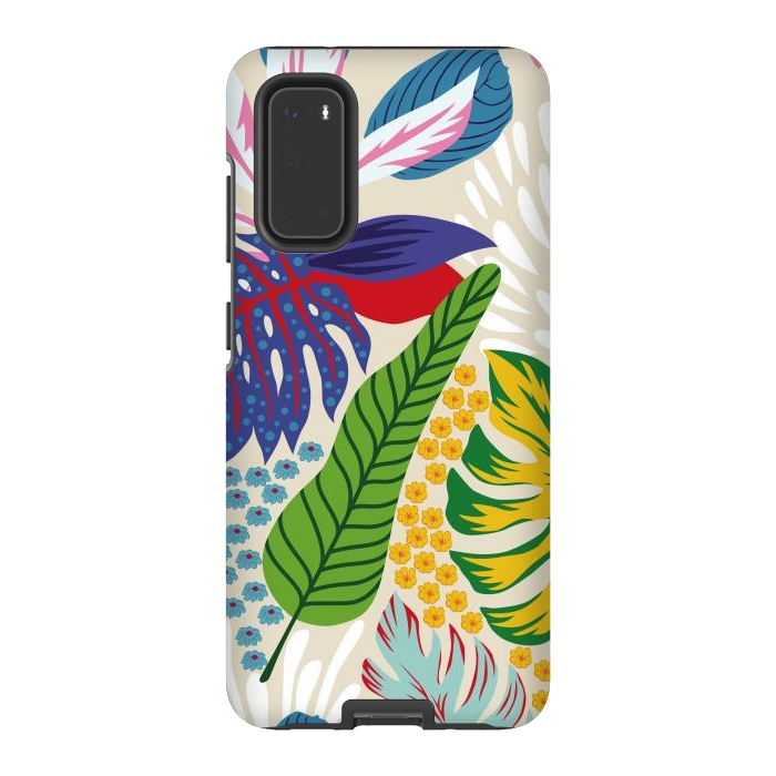 Galaxy S20 StrongFit Abstract Color Tropical Leaves by ArtsCase