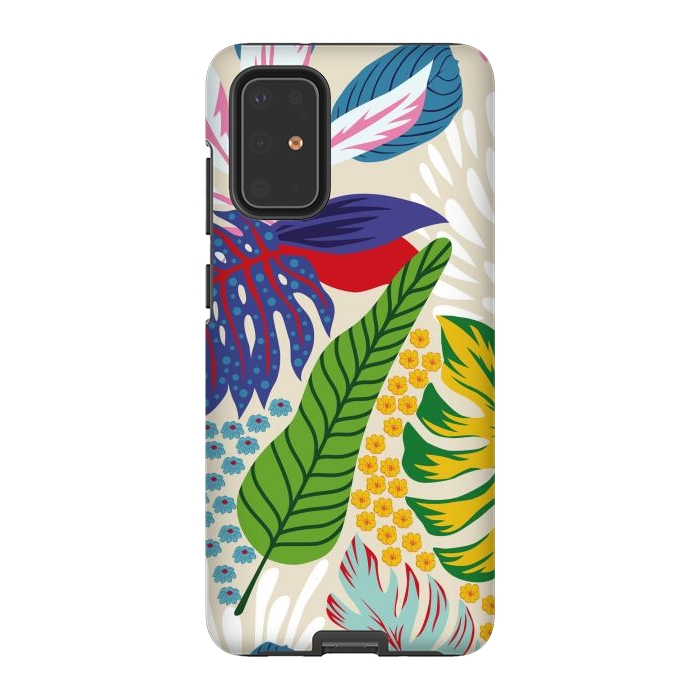 Galaxy S20 Plus StrongFit Abstract Color Tropical Leaves by ArtsCase