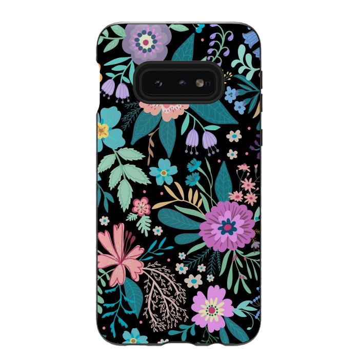 Galaxy S10e StrongFit Amazing Floral Pattern With Bright Colorful Flowers by ArtsCase