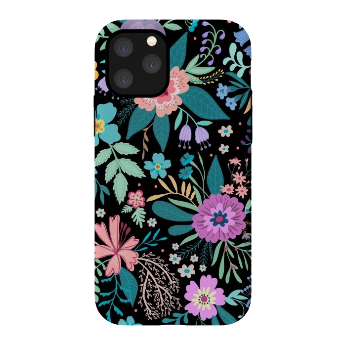 iPhone 11 Pro StrongFit Amazing Floral Pattern With Bright Colorful Flowers by ArtsCase