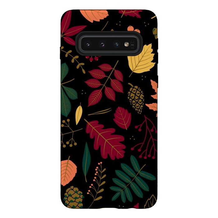 Galaxy S10 StrongFit Autumn Pattern With Leaves by ArtsCase