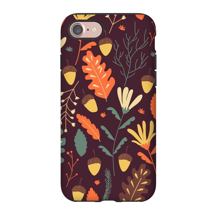 iPhone 7 StrongFit Autumn Pattern With Red and Orange Leaves by ArtsCase