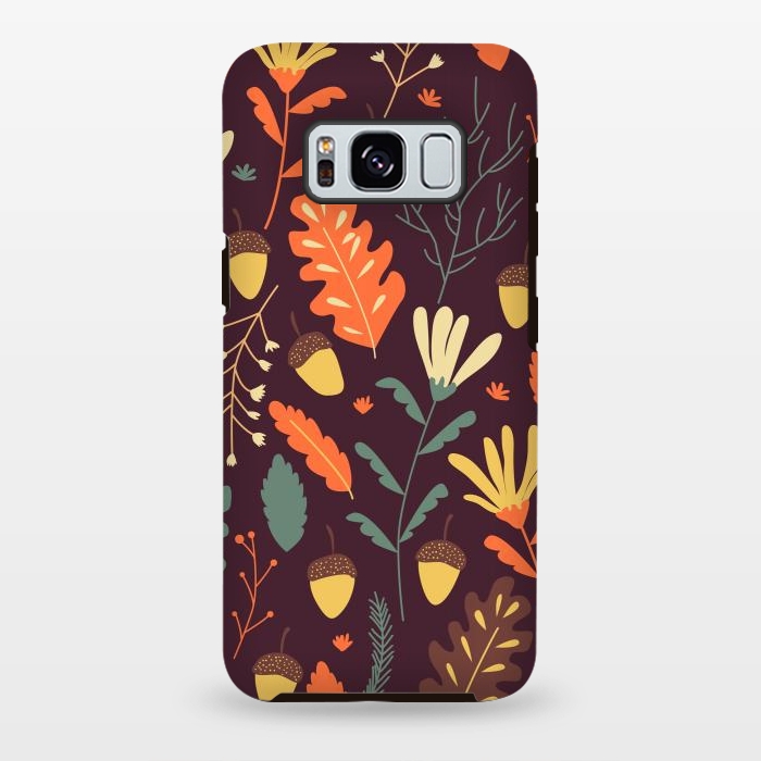 Galaxy S8 plus StrongFit Autumn Pattern With Red and Orange Leaves by ArtsCase