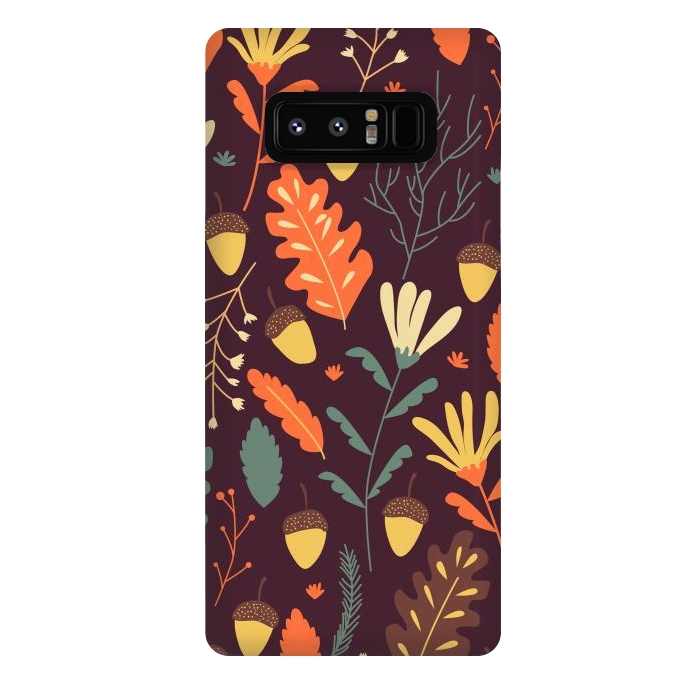 Galaxy Note 8 StrongFit Autumn Pattern With Red and Orange Leaves by ArtsCase