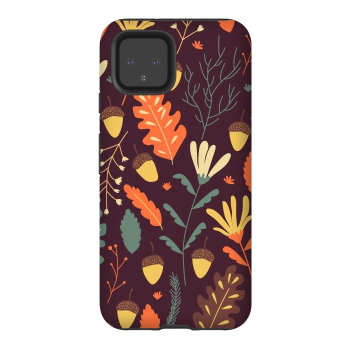 Pixel 4 StrongFit Autumn Pattern With Red and Orange Leaves by ArtsCase