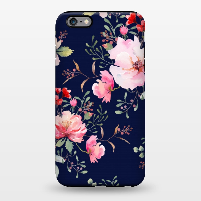 iPhone 6/6s plus StrongFit blue pink floral pattern 4 by MALLIKA
