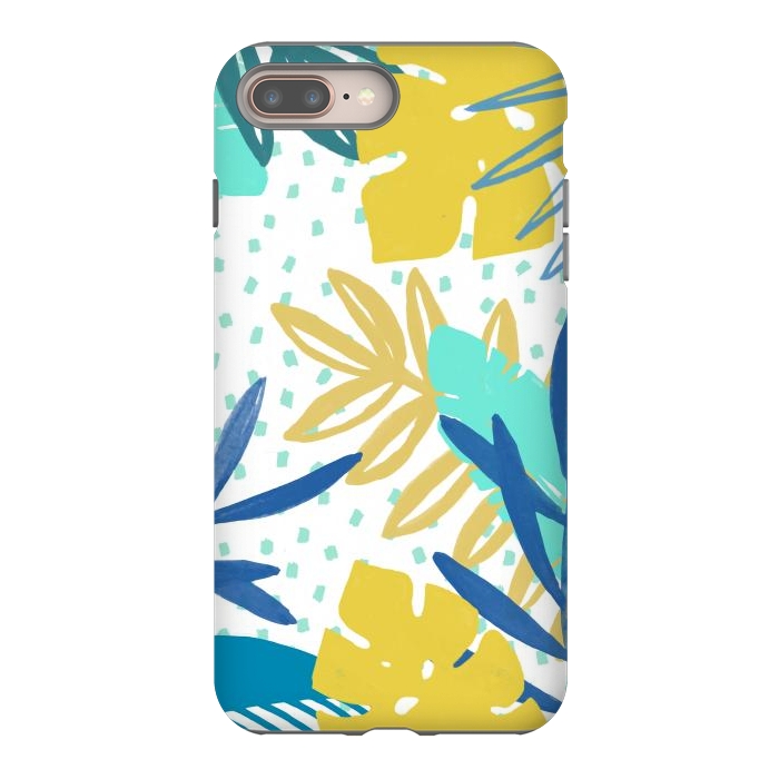 iPhone 7 plus StrongFit Playful colorful jungle leaves by Oana 