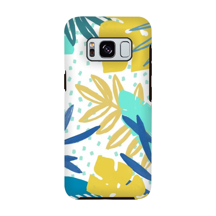 Galaxy S8 StrongFit Playful colorful jungle leaves by Oana 