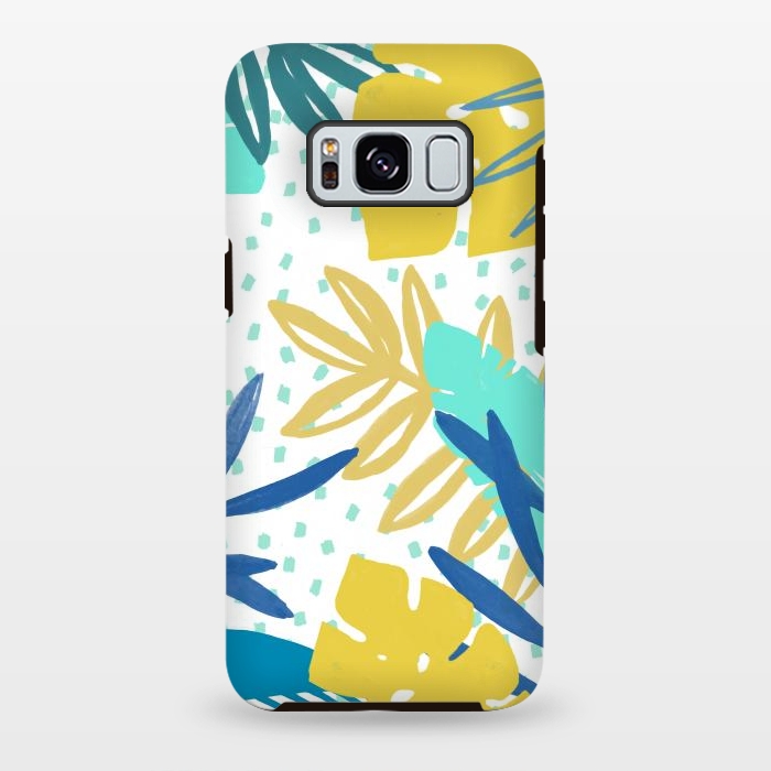 Galaxy S8 plus StrongFit Playful colorful jungle leaves by Oana 