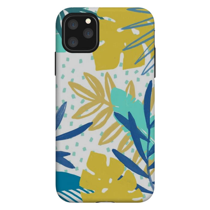 iPhone 11 Pro Max StrongFit Playful colorful jungle leaves by Oana 