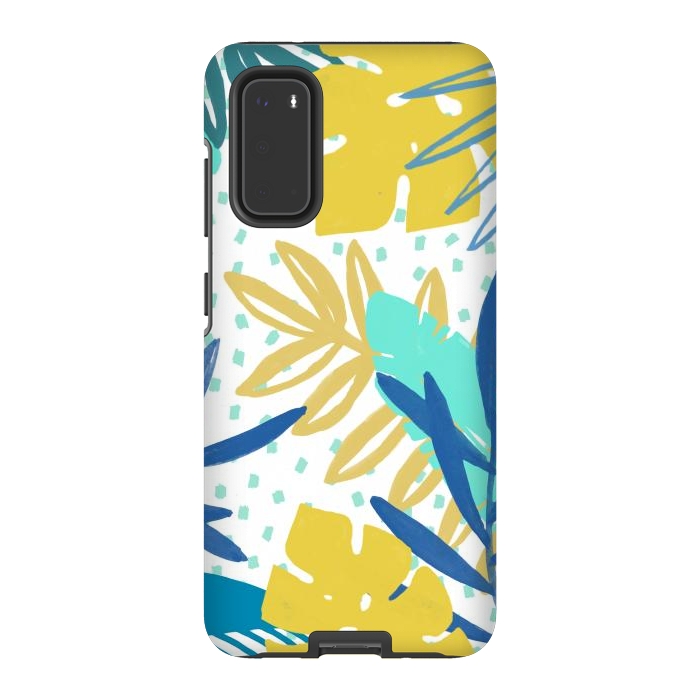 Galaxy S20 StrongFit Playful colorful jungle leaves by Oana 