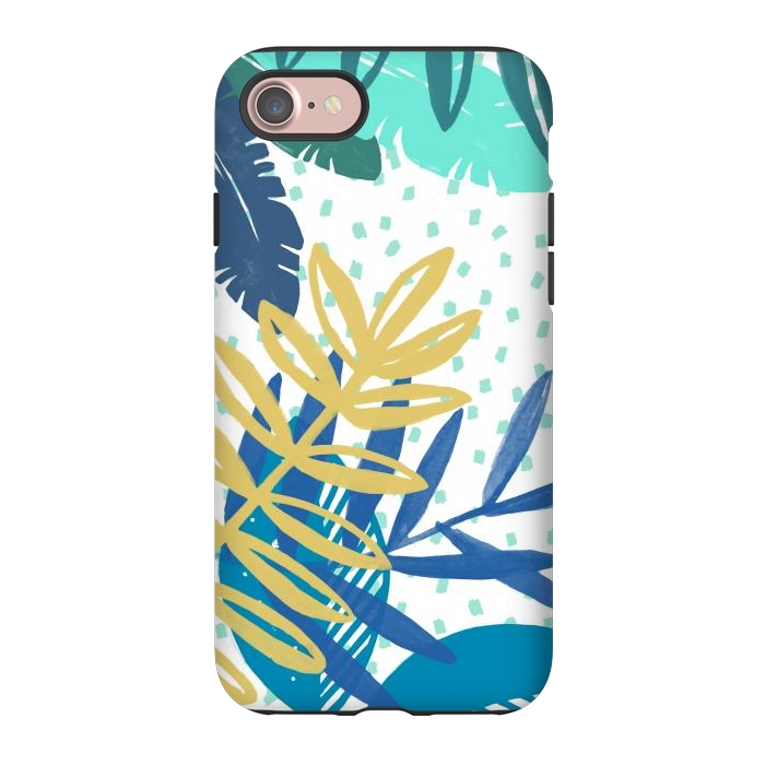 iPhone 7 StrongFit Spotted modern tropical leaves by Oana 