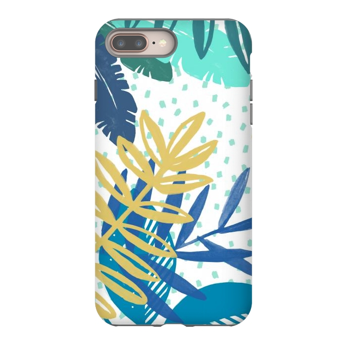 iPhone 8 plus StrongFit Spotted modern tropical leaves by Oana 