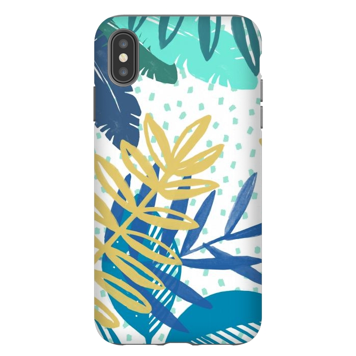 iPhone Xs Max StrongFit Spotted modern tropical leaves by Oana 