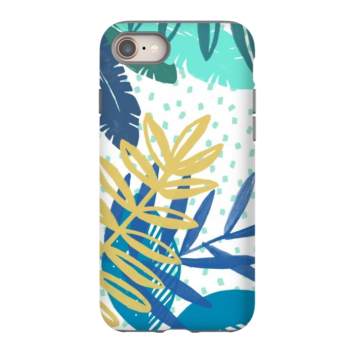 iPhone SE StrongFit Spotted modern tropical leaves by Oana 