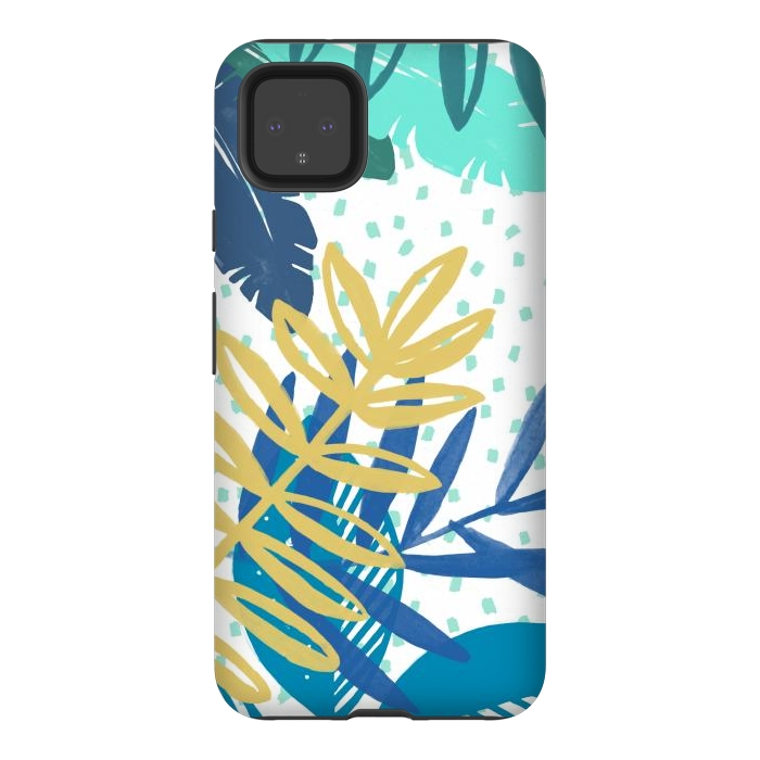 Pixel 4XL StrongFit Spotted modern tropical leaves by Oana 