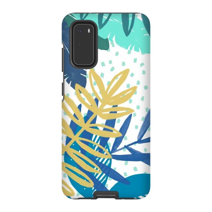 Galaxy S20 StrongFit Spotted modern tropical leaves by Oana 