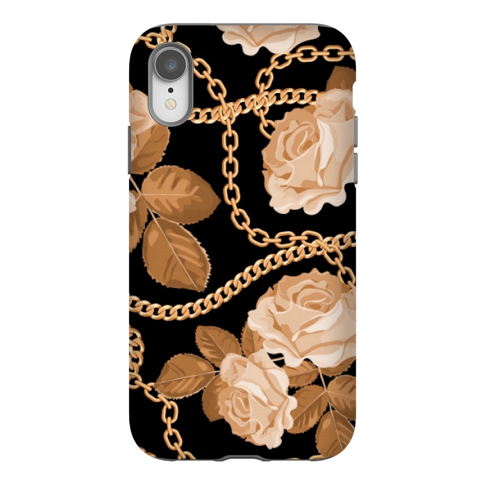 iPhone Xr StrongFit copper floral chains by MALLIKA