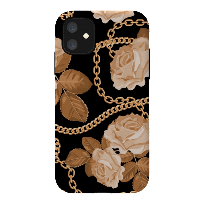 iPhone 11 StrongFit copper floral chains by MALLIKA