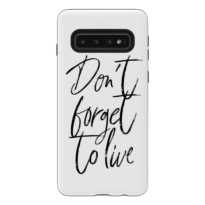 Galaxy S10 StrongFit Don't forget to live White by Martina