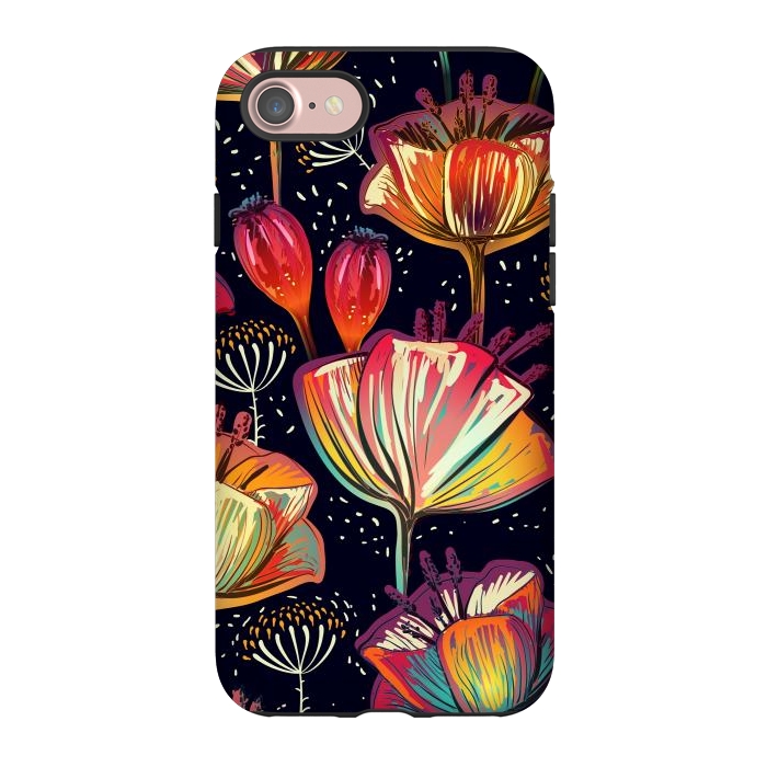 iPhone 7 StrongFit Colorful Seamless Vector Pattern with Flowers and Plants by ArtsCase