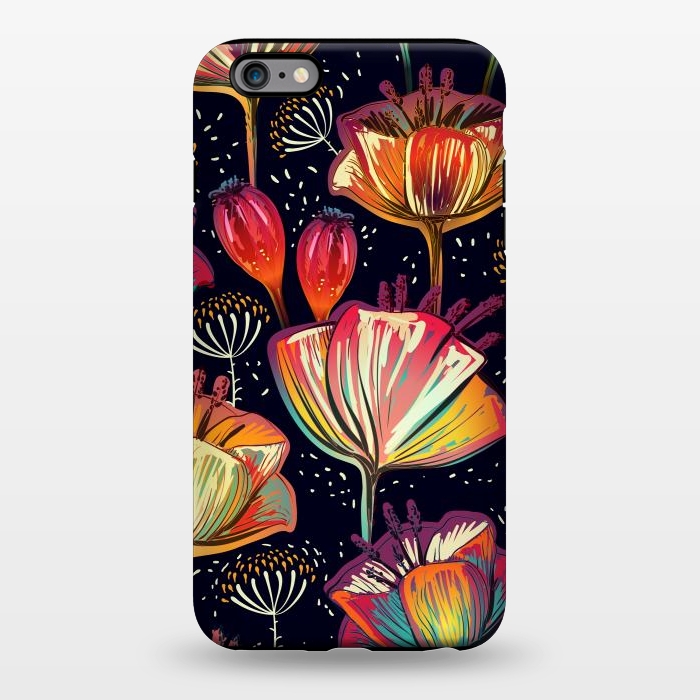 iPhone 6/6s plus StrongFit Colorful Seamless Vector Pattern with Flowers and Plants by ArtsCase