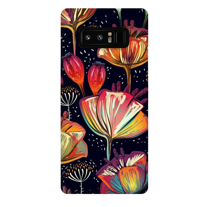 Galaxy Note 8 StrongFit Colorful Seamless Vector Pattern with Flowers and Plants by ArtsCase