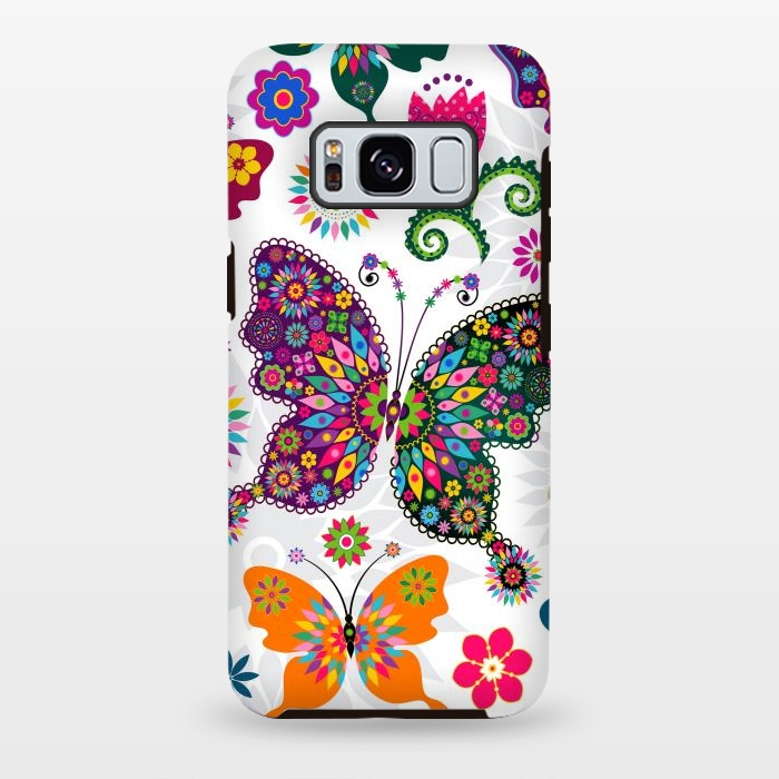 Galaxy S8 plus StrongFit Cute Butterflies and Flowers in Different Colors by ArtsCase