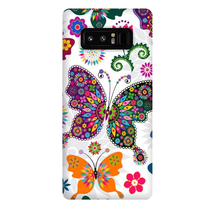 Galaxy Note 8 StrongFit Cute Butterflies and Flowers in Different Colors by ArtsCase