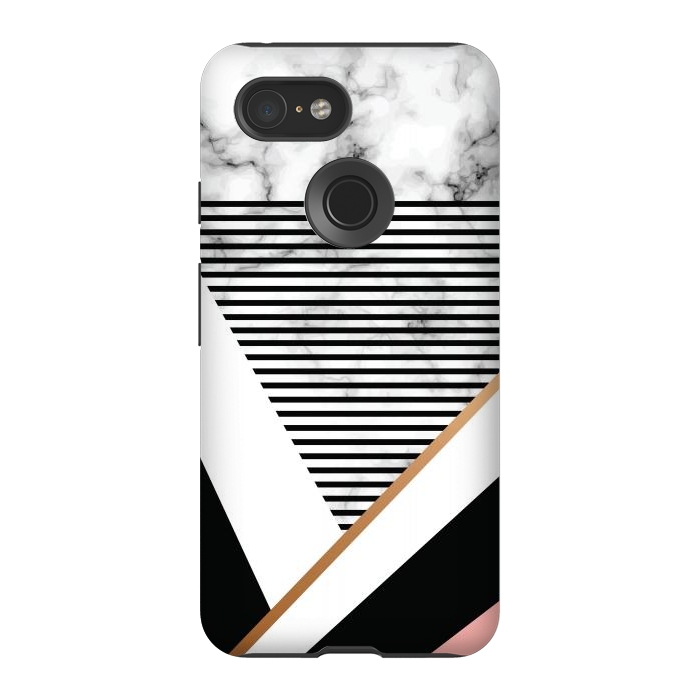Pixel 3 StrongFit Geometric Marble Design by ArtsCase
