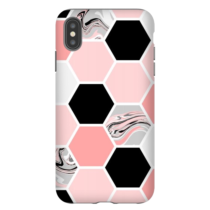 iPhone Xs Max StrongFit Geometric Stretch Pattern with Hexagonal by ArtsCase