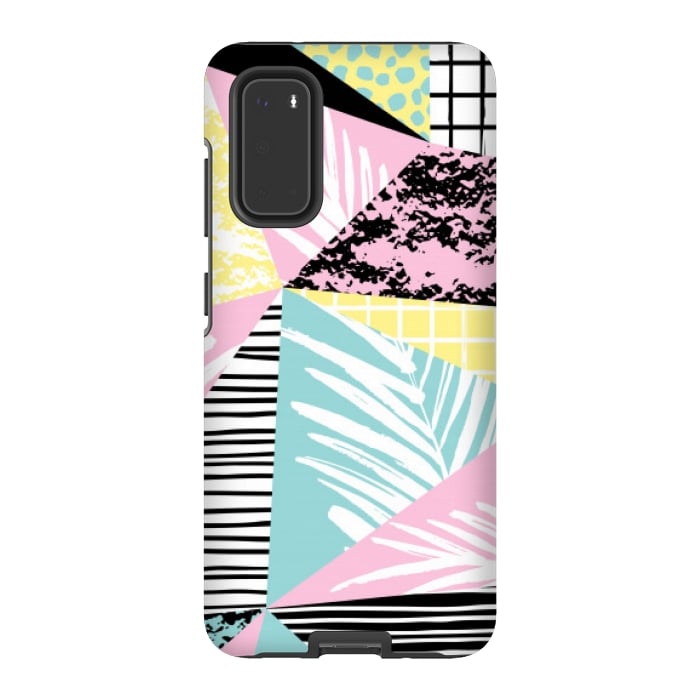 Galaxy S20 StrongFit tropical abstract pink pattern by MALLIKA