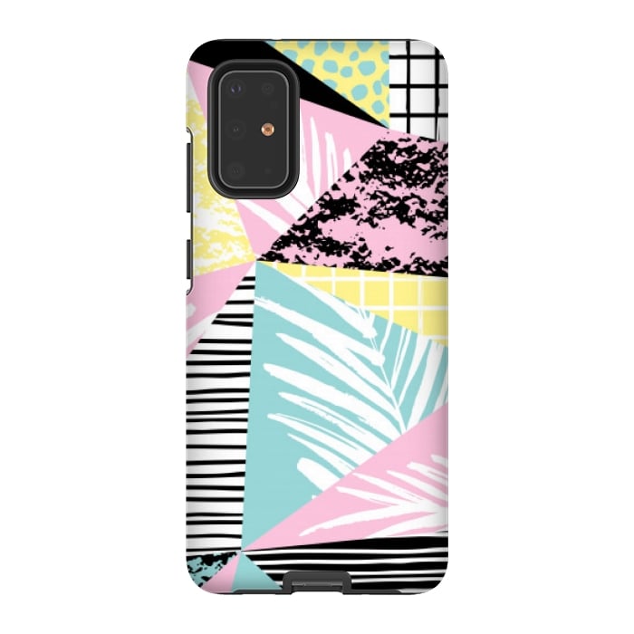 Galaxy S20 Plus StrongFit tropical abstract pink pattern by MALLIKA
