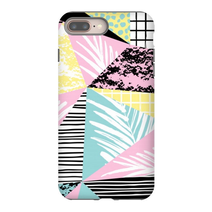 iPhone 7 plus StrongFit tropical abstract pink pattern by MALLIKA