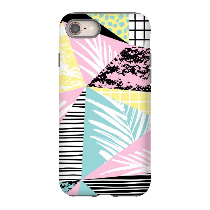 iPhone 8 StrongFit tropical abstract pink pattern by MALLIKA