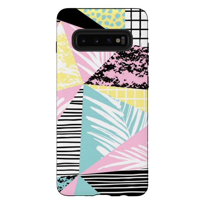 Galaxy S10 plus StrongFit tropical abstract pink pattern by MALLIKA