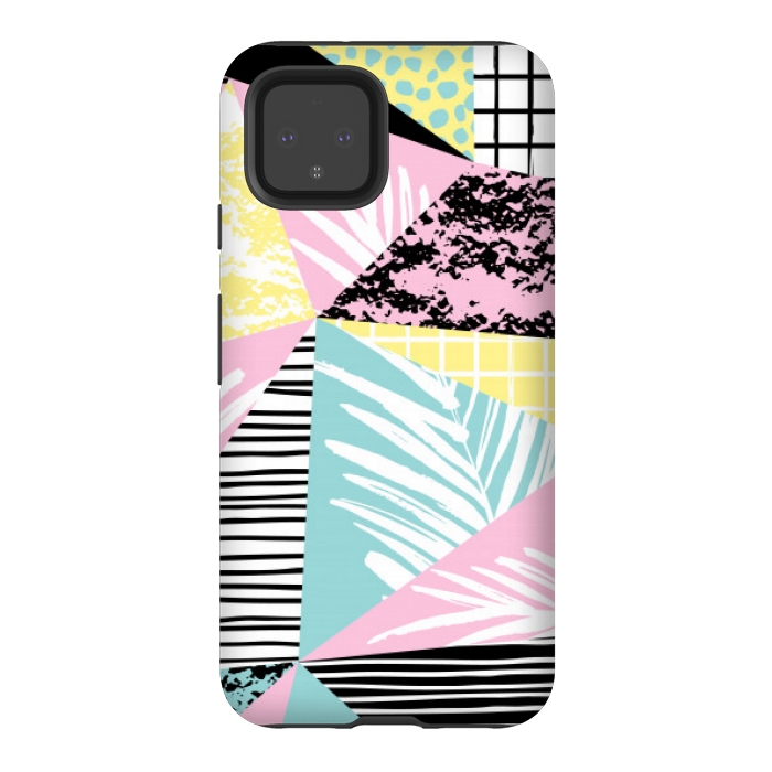 Pixel 4 StrongFit tropical abstract pink pattern by MALLIKA