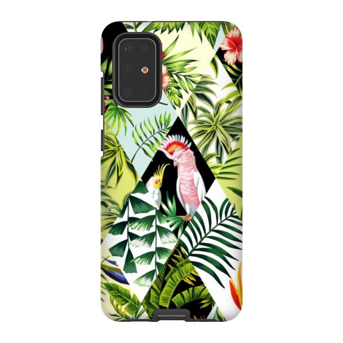 Galaxy S20 Plus StrongFit diamond tropical pattern by MALLIKA