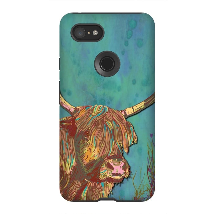 Pixel 3XL StrongFit Highland Cow by Lotti Brown