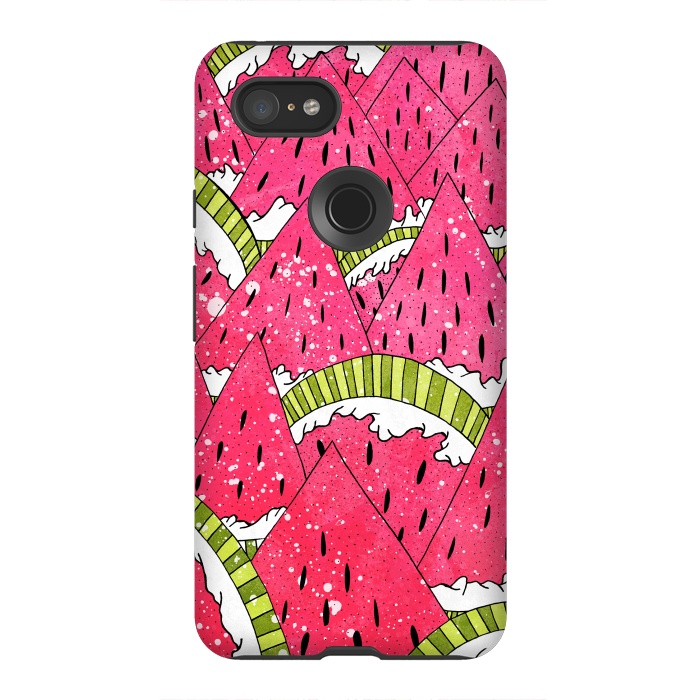 Pixel 3XL StrongFit Watermelon Mountains by Steve Wade (Swade)