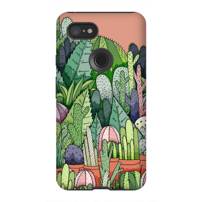 Pixel 3XL StrongFit Cactus Garden by Steve Wade (Swade)