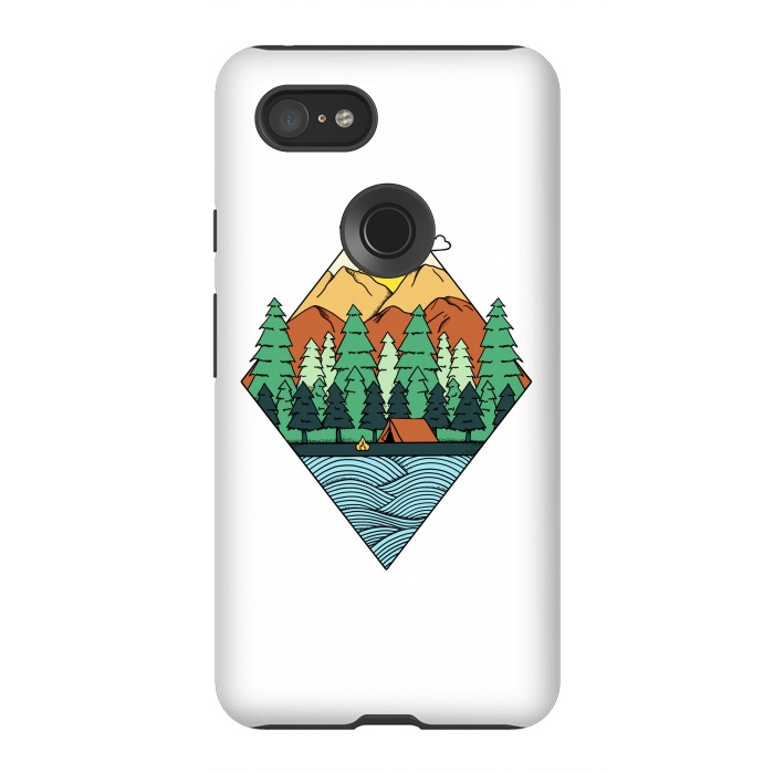 Pixel 3XL StrongFit Mountain Diamond White by Coffee Man