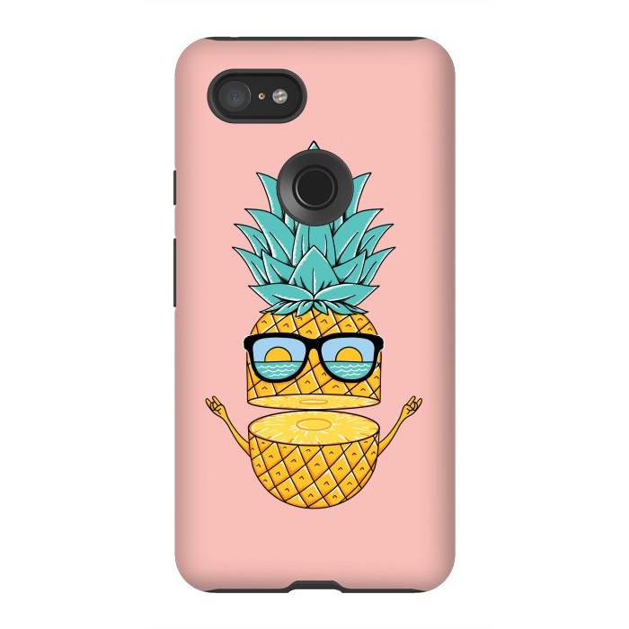 Pixel 3XL StrongFit Pineapple Sunglasses Pink by Coffee Man