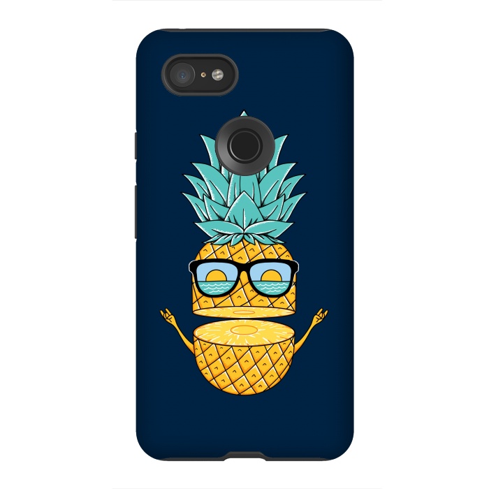 Pixel 3XL StrongFit Pineapple Sunglasses Blue by Coffee Man