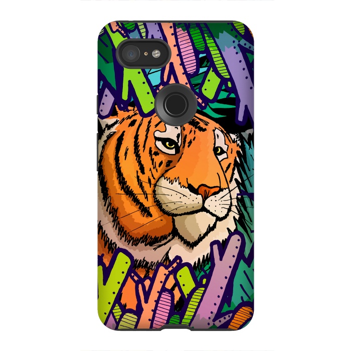 Pixel 3XL StrongFit Tiger in the undergrowth  by Steve Wade (Swade)