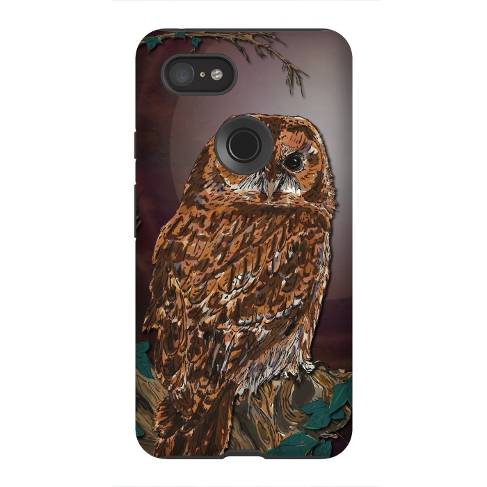 Pixel 3XL StrongFit Tawny Owl - Mistress of the Night by Lotti Brown