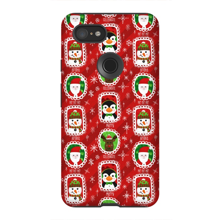 Pixel 3XL StrongFit Santa and Friends by Noonday Design