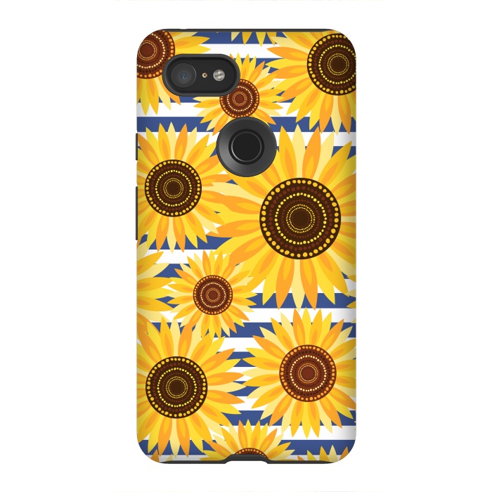 Pixel 3XL StrongFit Sunflowers by Laura Grant