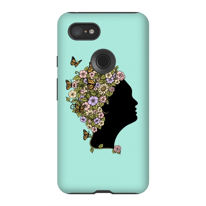 Pixel 3XL StrongFit Floral lady by Coffee Man